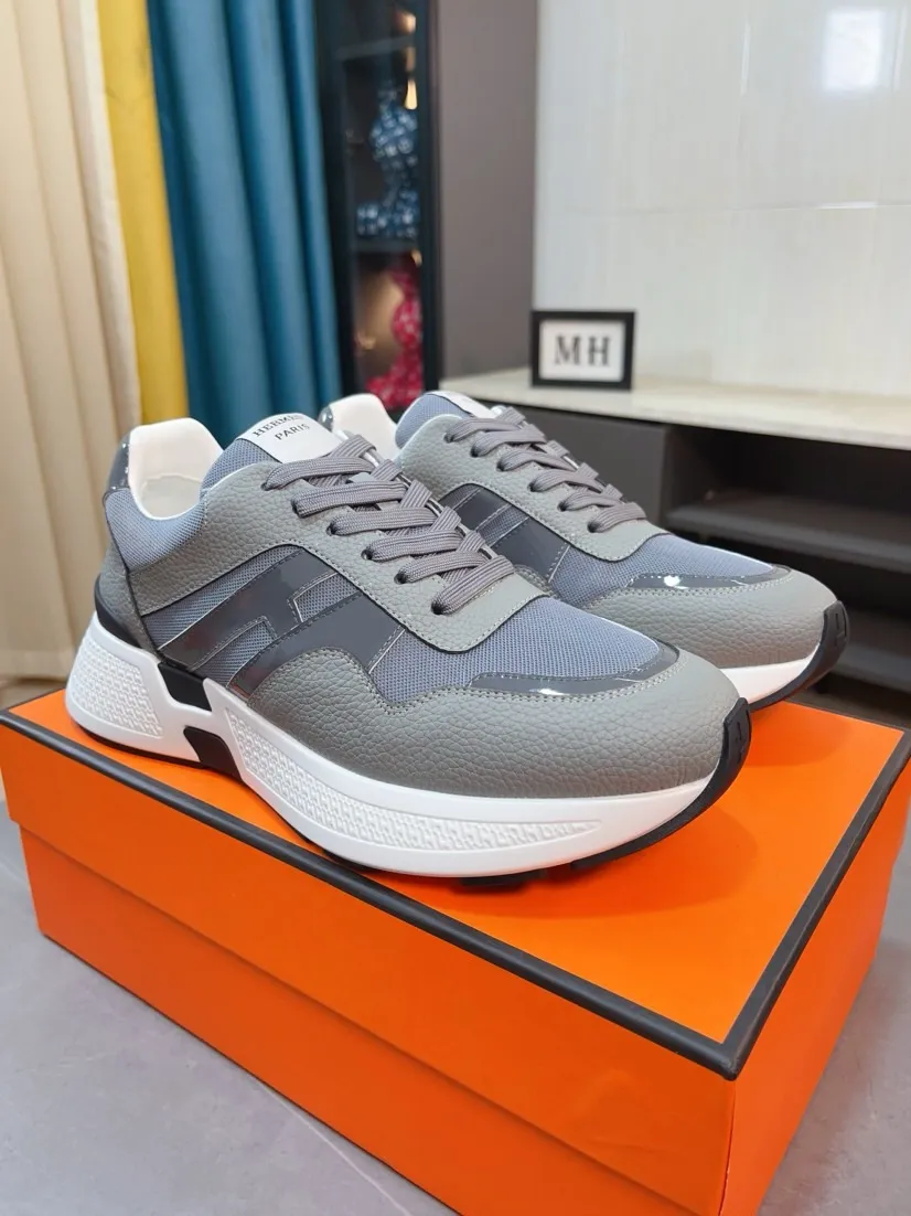 Men's shoes💰580🌸🌸【HERMES】Hermès high-end quality original shoe upper: 🔝tumbled calfskin, suede calfskin, shoe body sewn H totem, outsole: ultra-light TPU foam·rubber; two-color molded outsole, ultra-high quality control·fine workmanship: highlighting (high-end·luxury·grade) 38-44 (45 can be customized)